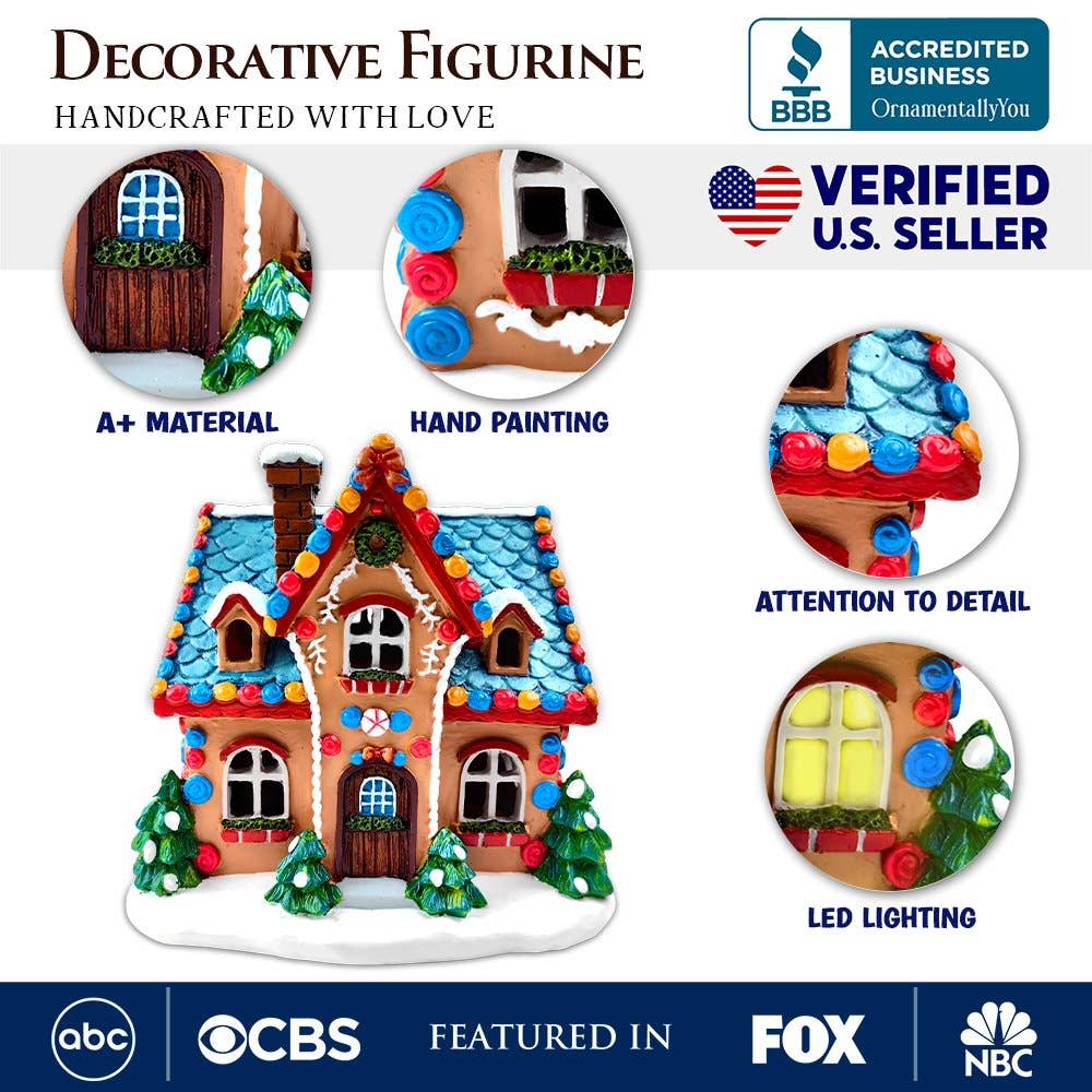Whimsically Sweet Gingerbread Home Lighted Christmas Decor