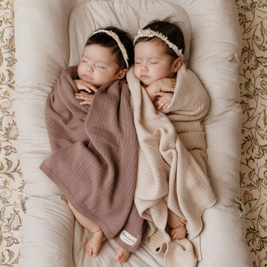 NEW! 100% Luxury Organic Cotton Ribbed Baby Swaddle Blanket: Blush Pink