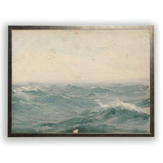 Vintage oil painting reproduction of landscape V: Grey Frame 2400-55 Zu / 16" X 12"
