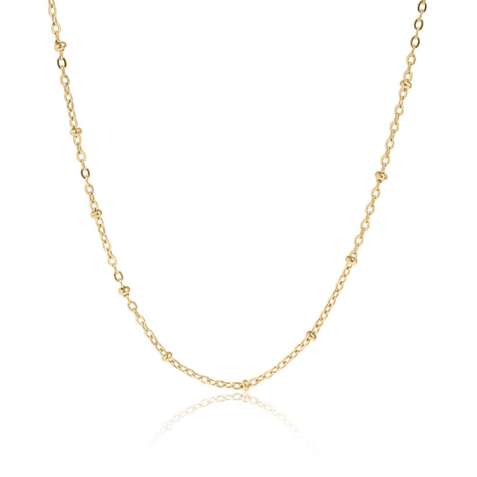 Stainless Steel Satellite Chain Necklace: Gold / 20+2"