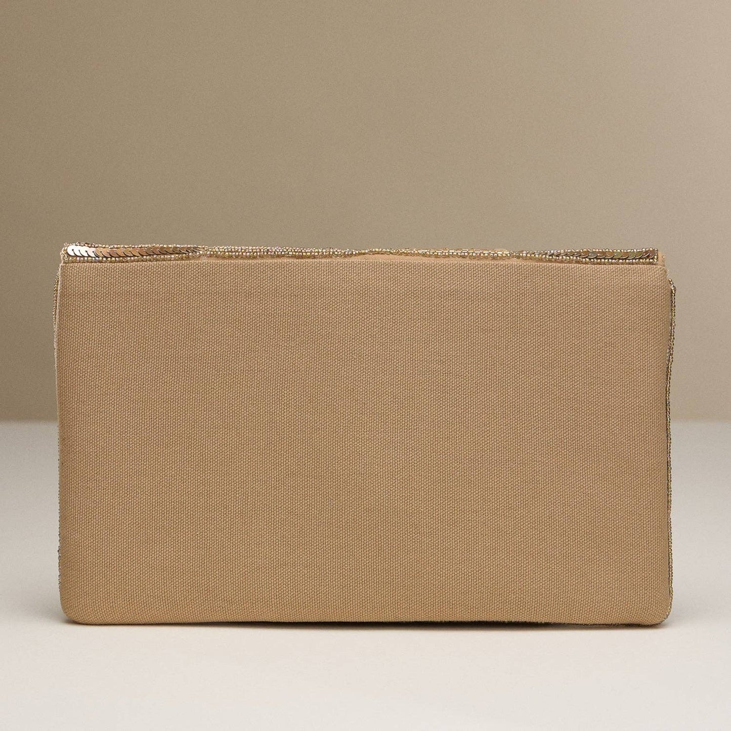 Gold Sequin Beaded Clutch – Glamorous Evening Bag with Fringe & Chain Strap: Gold / One / BA138