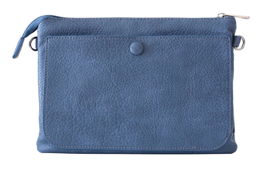 Versatile Vegan Leather Crossbody Bag: Blue
