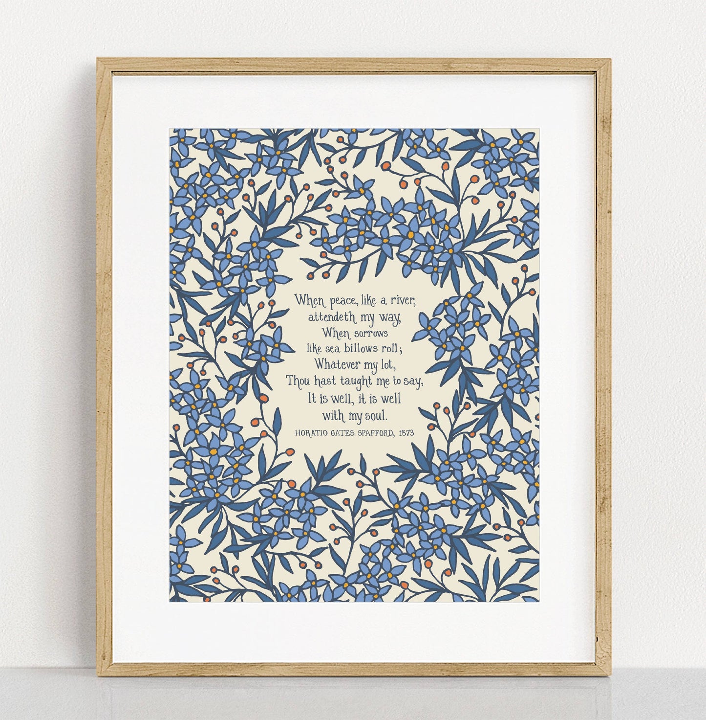 It Is Well Hymn Art Print - 11x14 - Vanilla