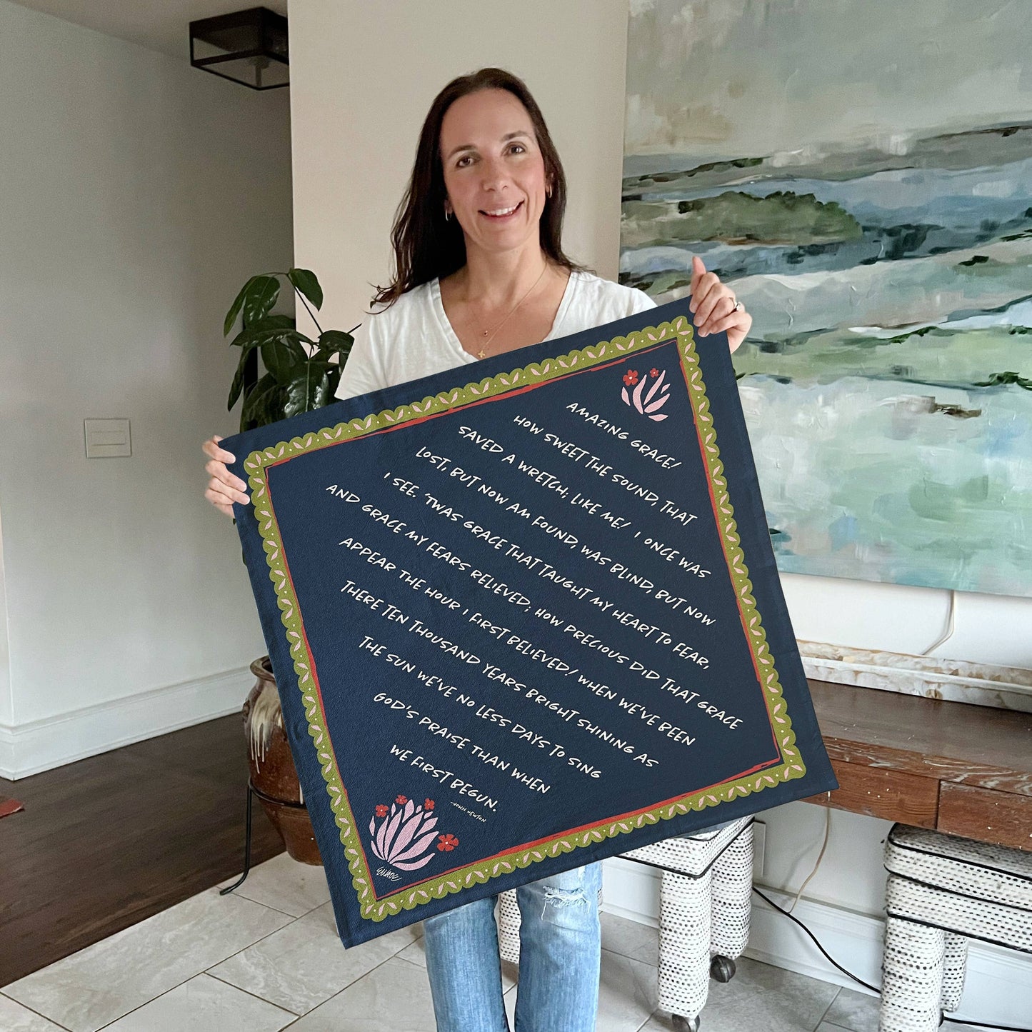 "Amazing Grace" Hymn Tea Towel