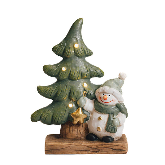 Mistletoe Snowman with LED Lights