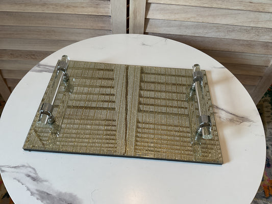 Raised Handle Gold Tray