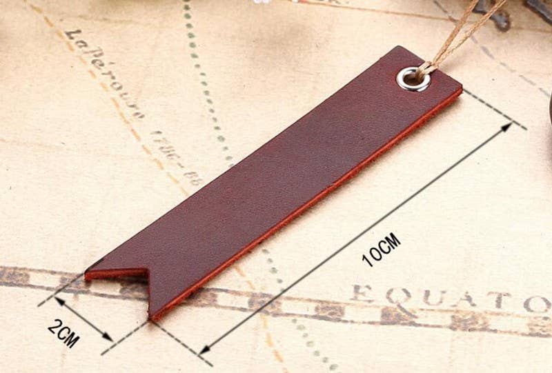 Leather Heart Bookmark, Reader Gift, Book accessories: Red / Heart Shaped