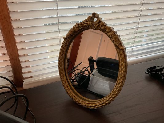 Gold Bow Mirror 9”