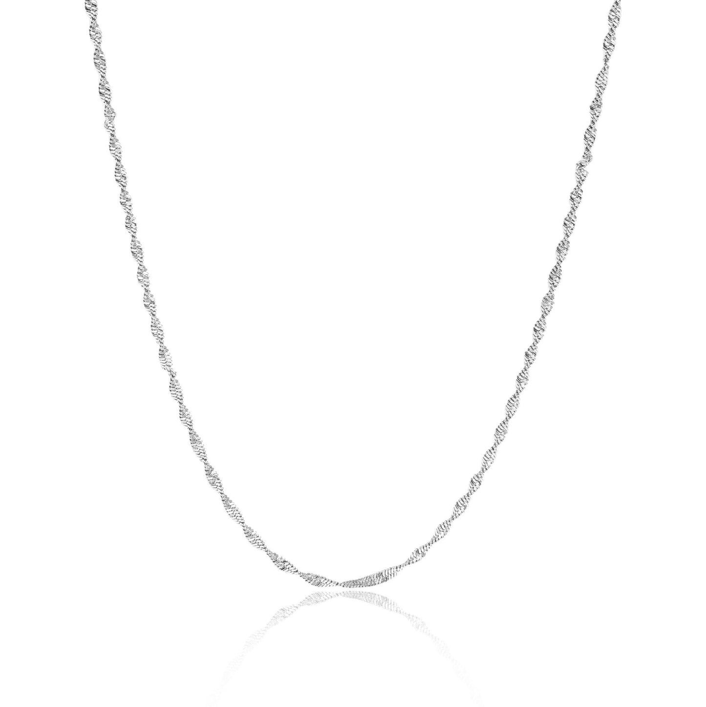 Stainless Steel Gold Singapore Dainty Chain Necklace: Gold / 18+2"