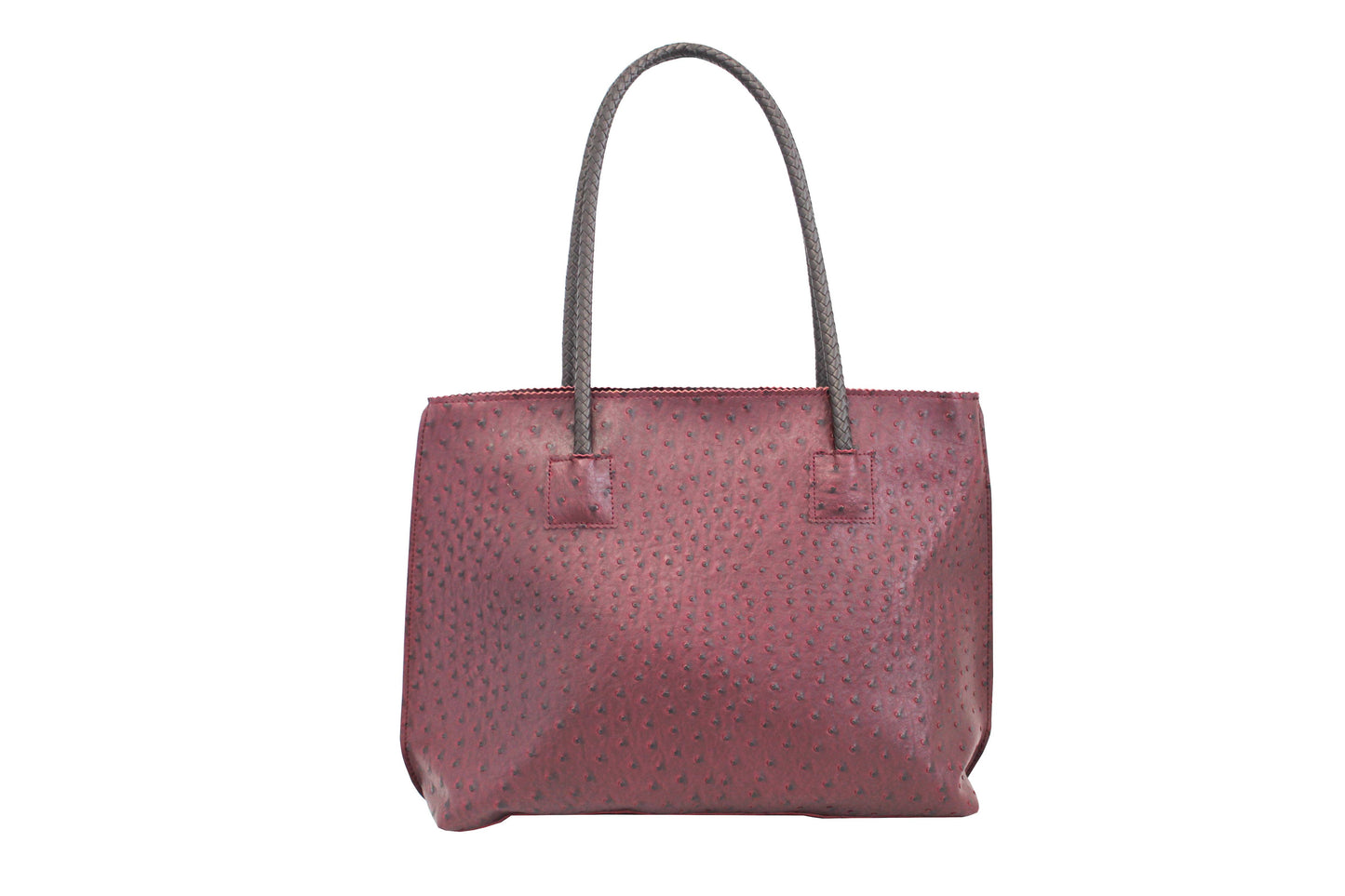 Lightweight Ostrich Zippered Tote Bag: Camel