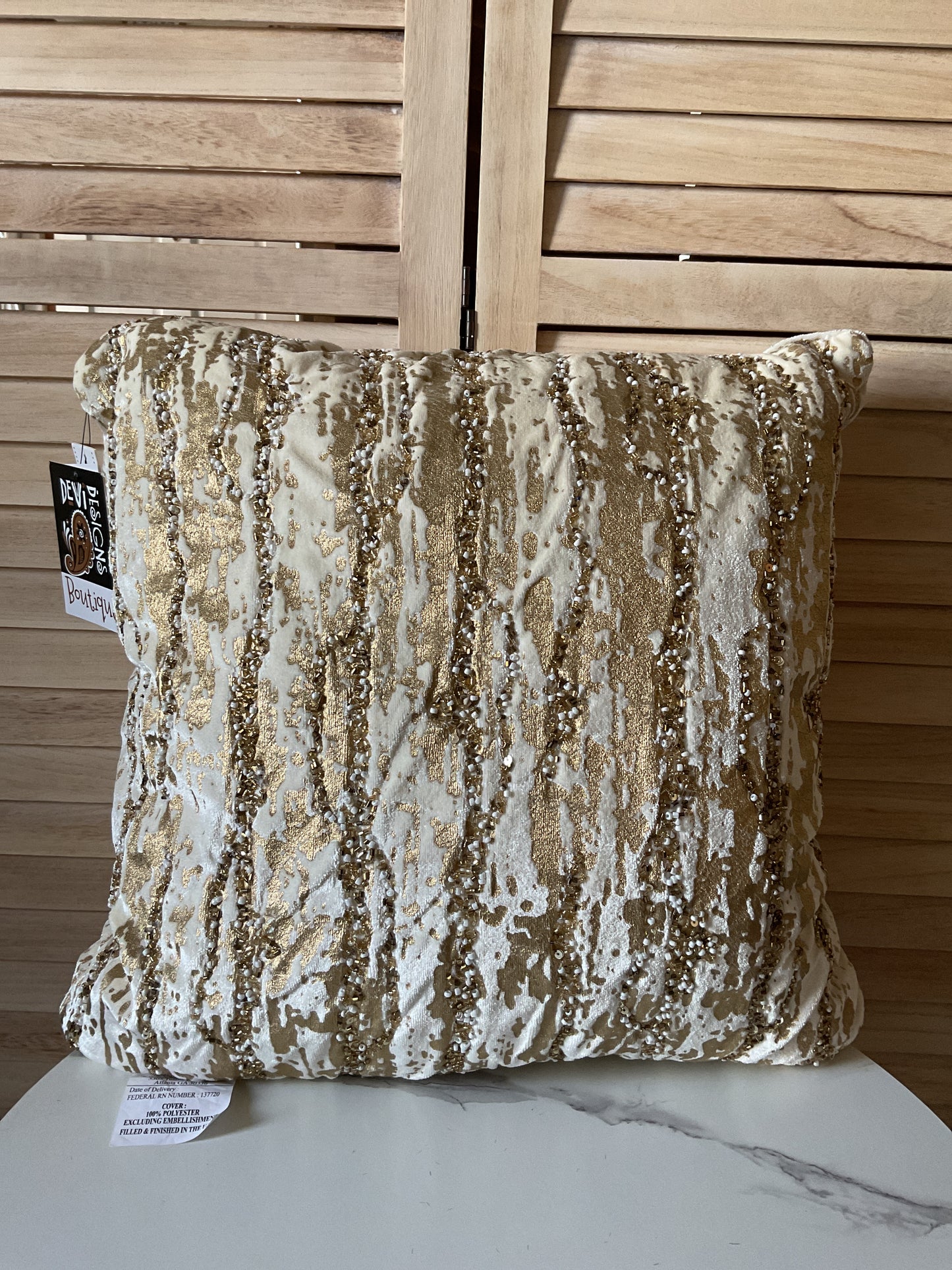 Uptown Bead Velvet Pillow