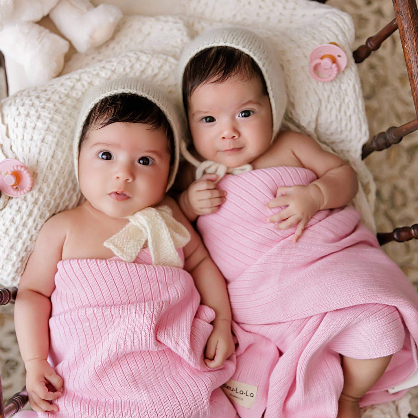 NEW! 100% Luxury Organic Cotton Ribbed Baby Swaddle Blanket: Sky Blue