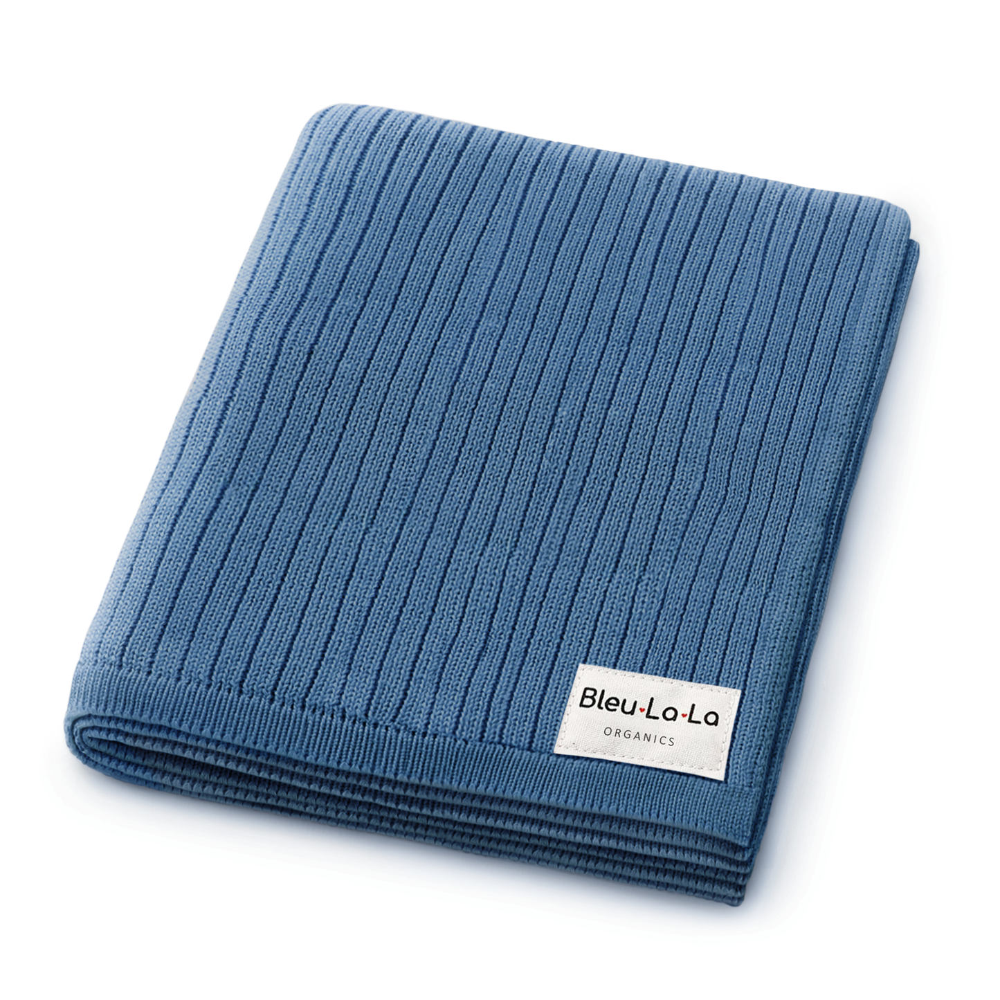 NEW! 100% Luxury Organic Cotton Ribbed Baby Swaddle Blanket: Sky Blue