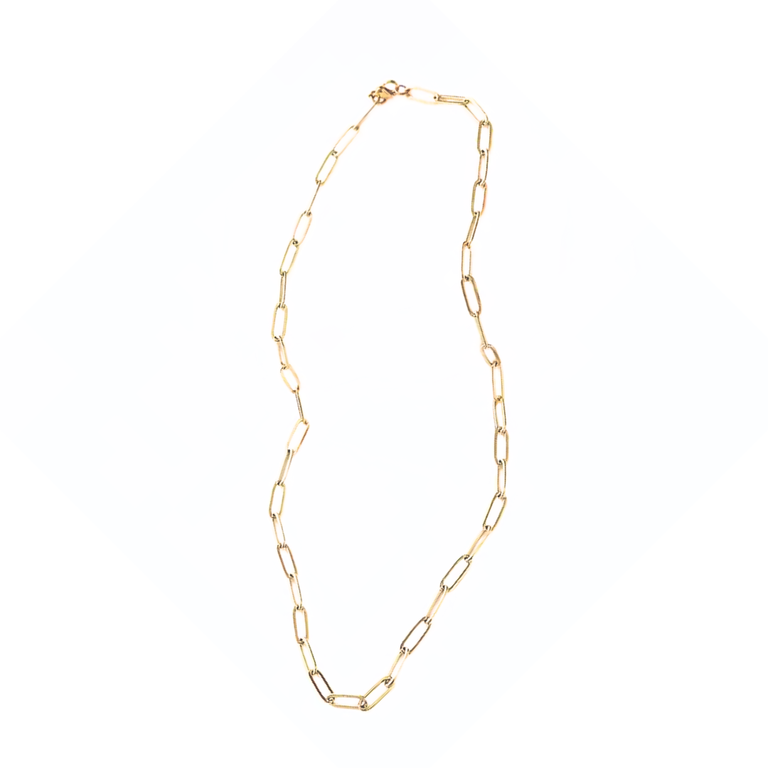 Daily Wear Paperclip Necklace | Dainty Gold Chain