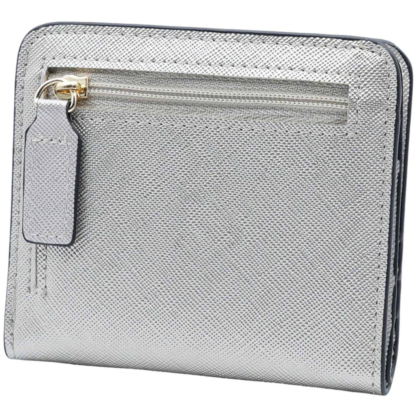 Women's Small Compact Bifold Luxury Wallet With Window ID: Red