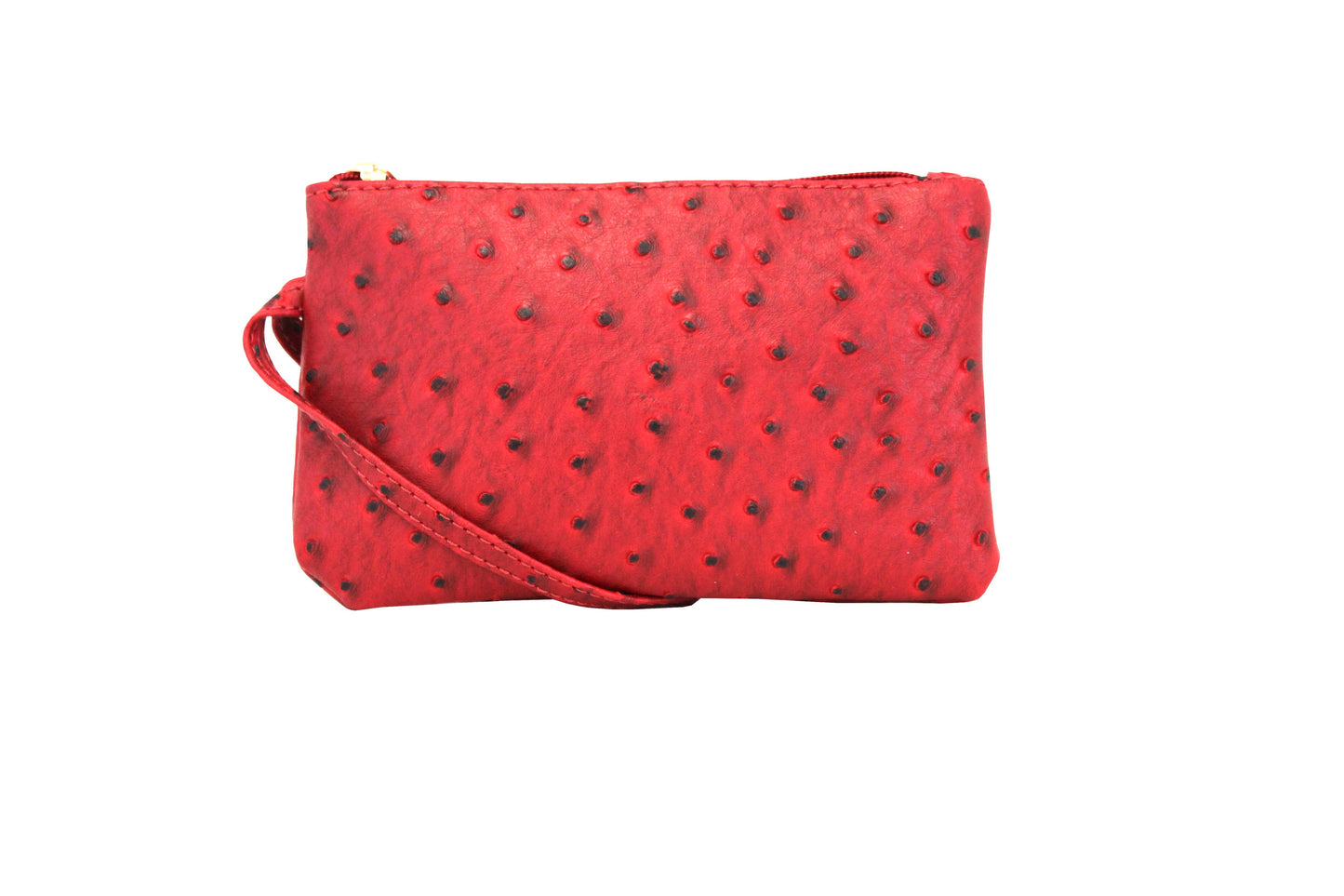 Vibrant Ostrich Wristlet: Camel