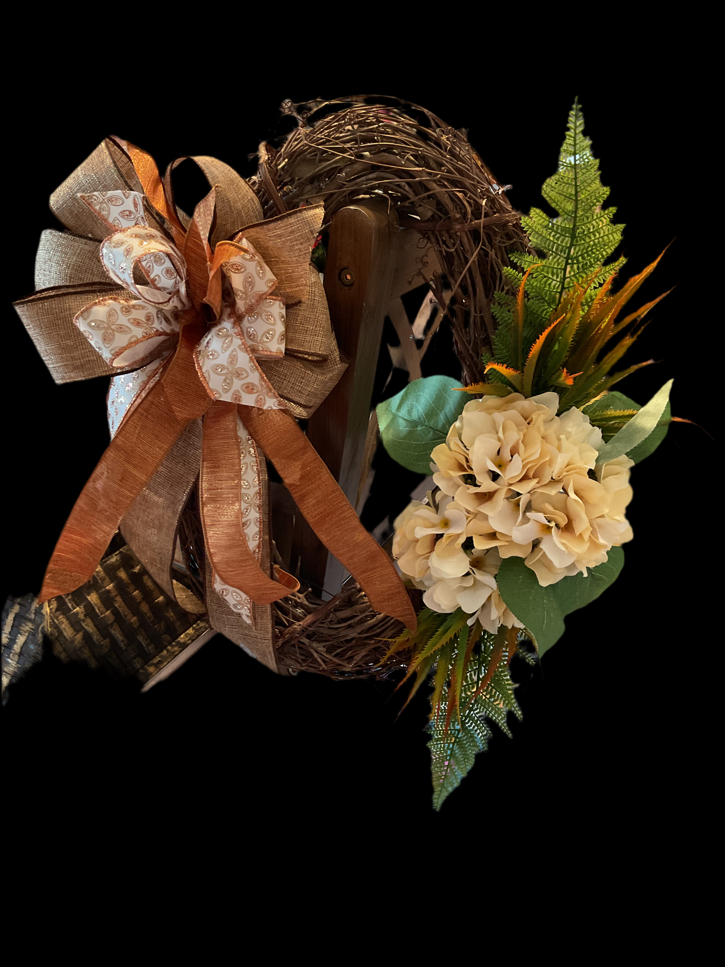 Fall Grapevine Wreath with Glitter Bow