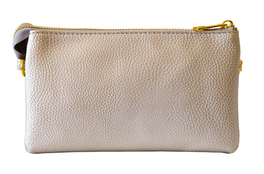 Stylish Lightweight Crossbody Organizer Bag: Light Silver