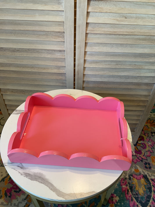 Small Pink Scalloped Tray