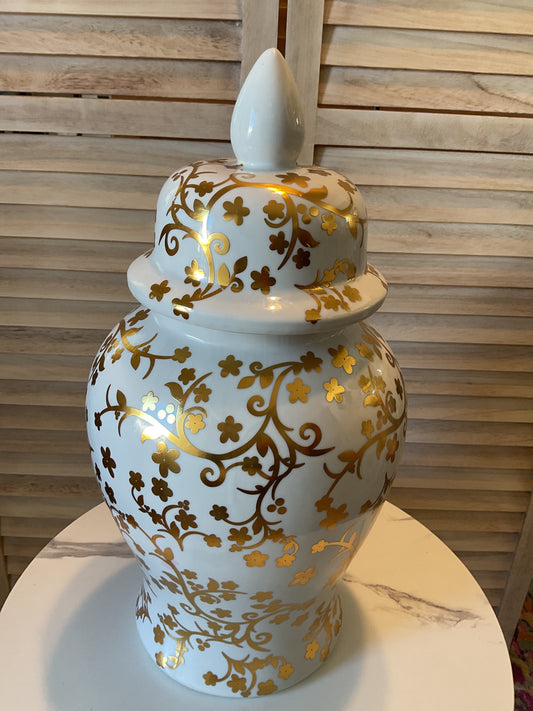 White and Gold Ginger Jar