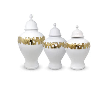 White and Gold Ginger Jar