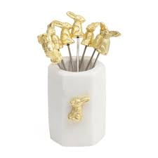 Rabbit Picks with Marble Holder