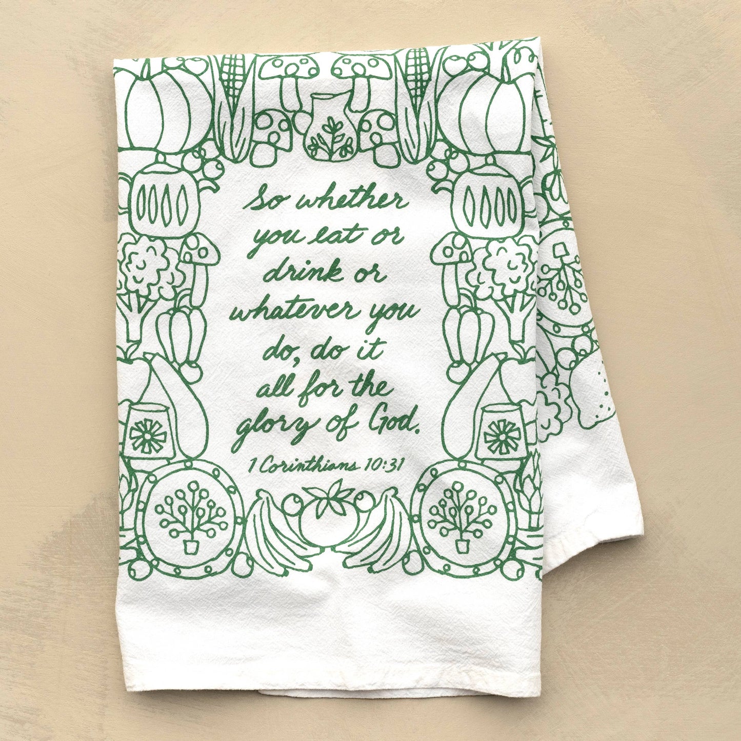 For the Glory of God Scripture Tea Towel — 24"x20"