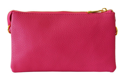 Stylish Lightweight Crossbody Organizer Bag: Hot Pink
