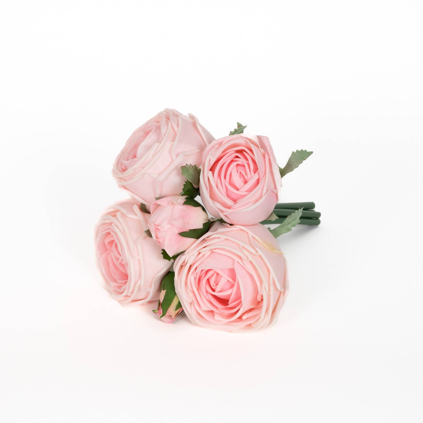Real Touch Rose Garden 9 Inch Bouquet - Pink - 6 Blooms