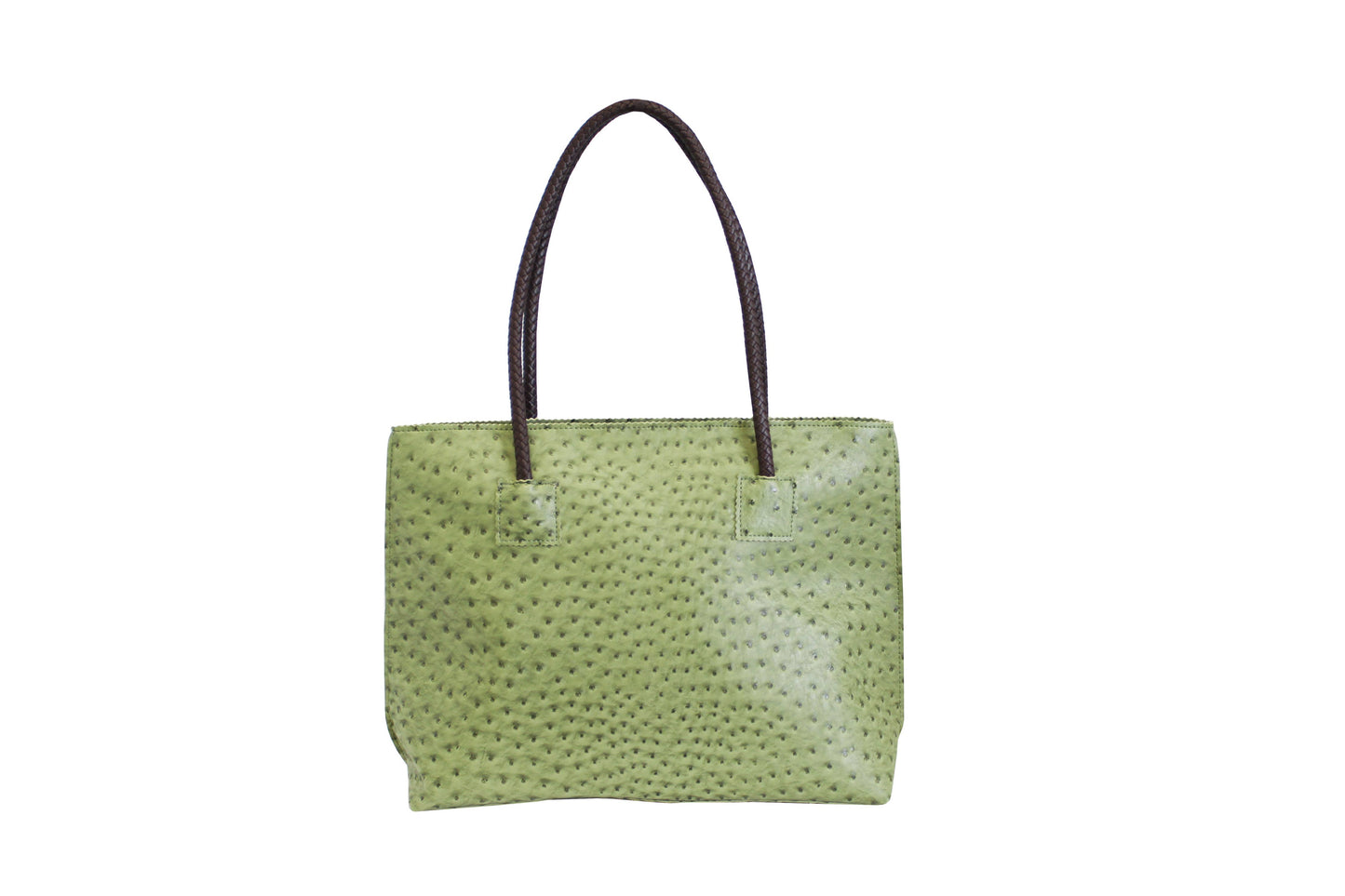 Lightweight Ostrich Zippered Tote Bag: Camel