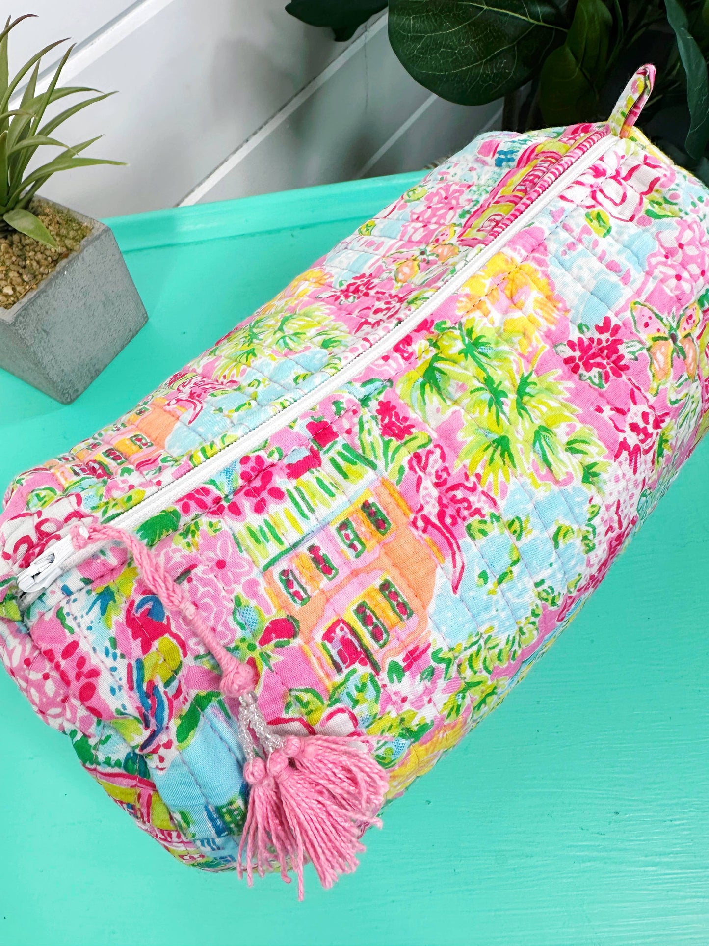 Quilted Makeup Bag | Cosmetic Toiletry Bag | Southern Town