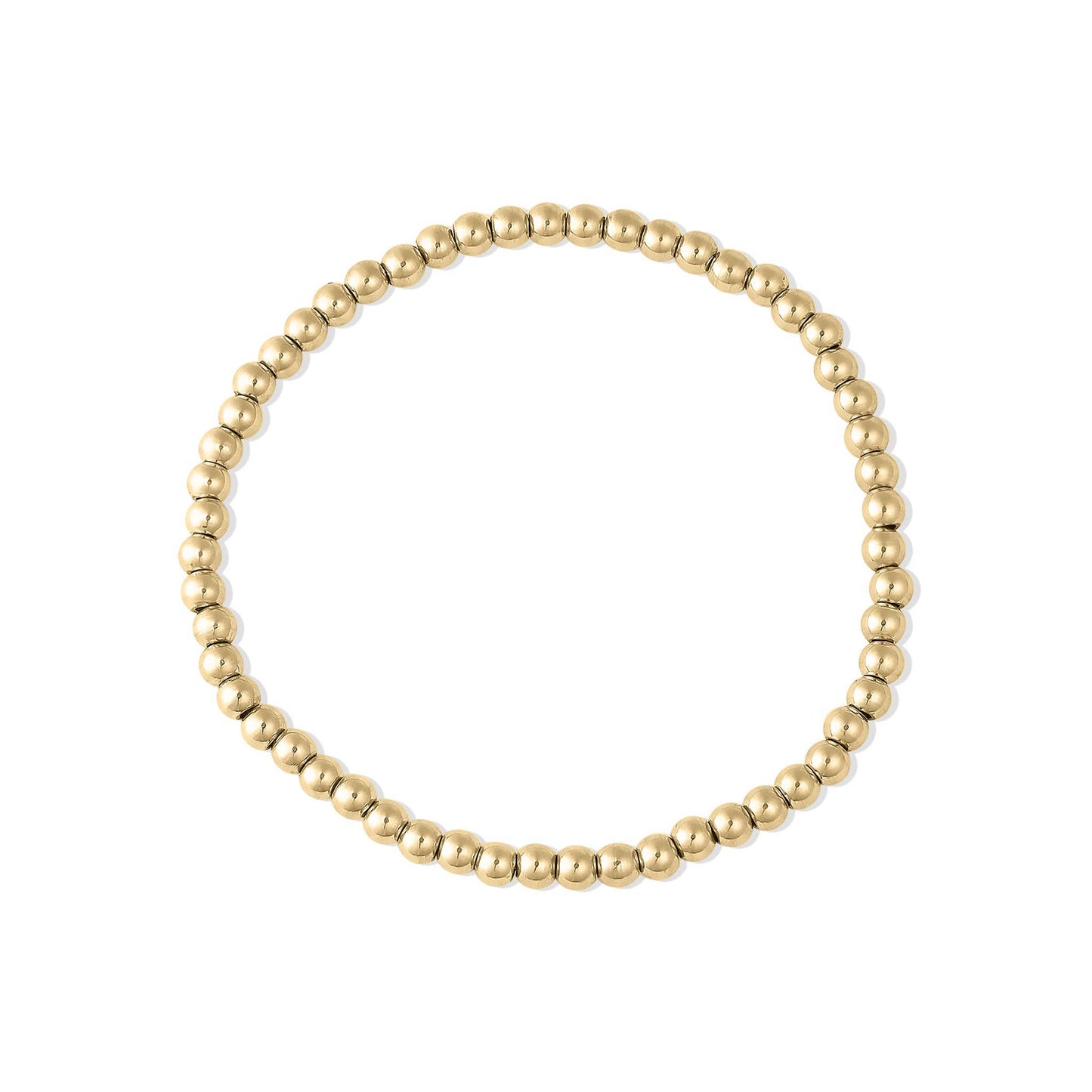 Gold Beaded Stretch Bracelet: 6mm