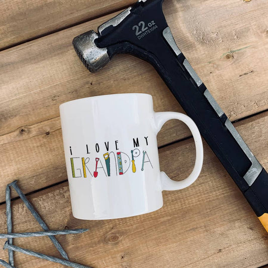 Love Grandpa Tool Theme Mug, Fathers Day Coffee Cup: 11 oz