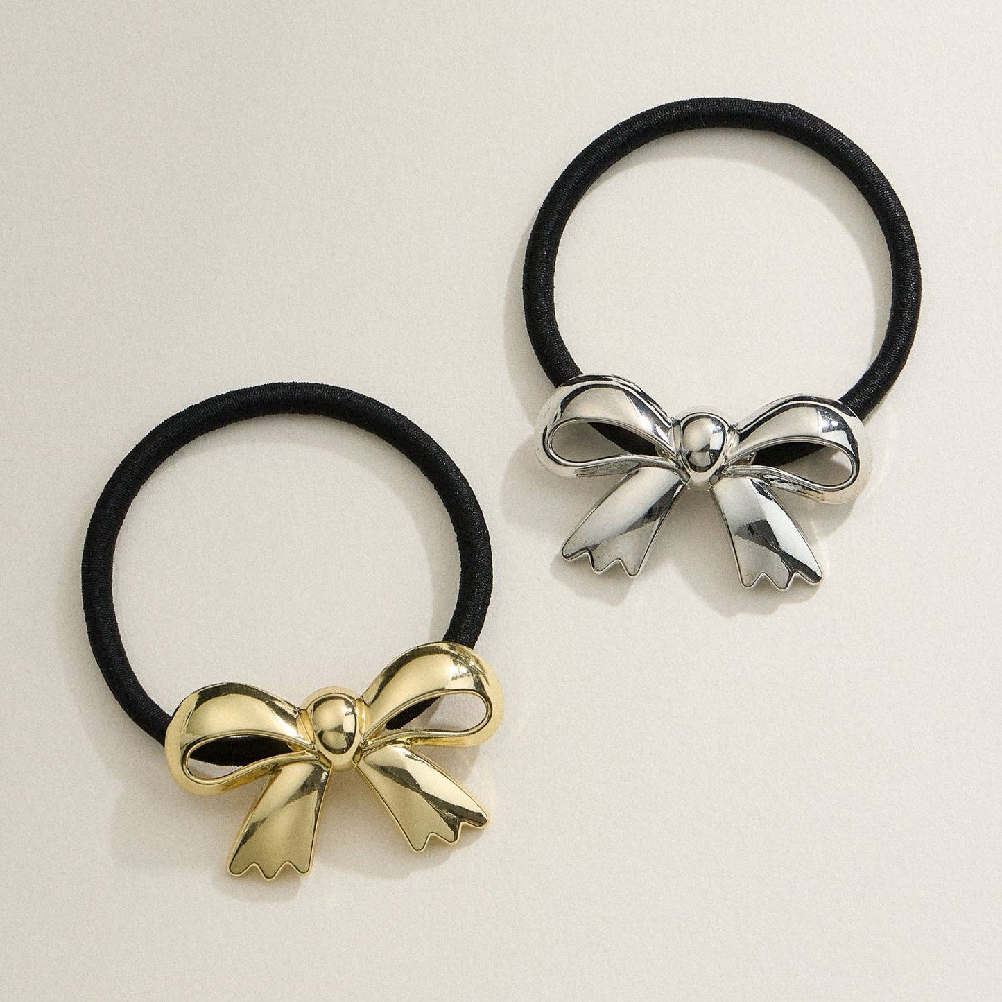 Metallic Bow Hair Tie: GD / ONE / 5DH88022