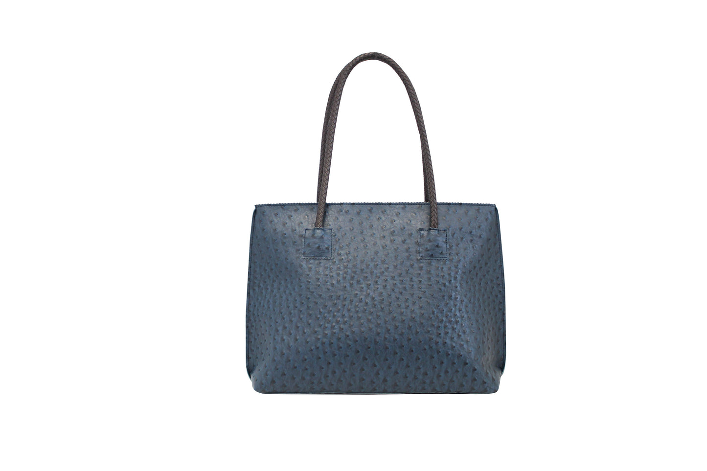 Lightweight Ostrich Zippered Tote Bag: Camel