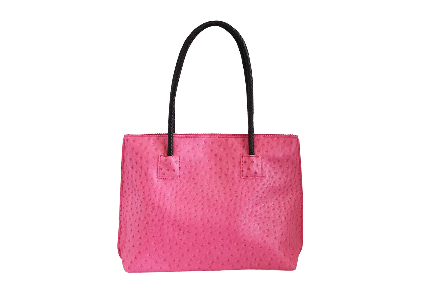 Lightweight Ostrich Zippered Tote Bag: Camel