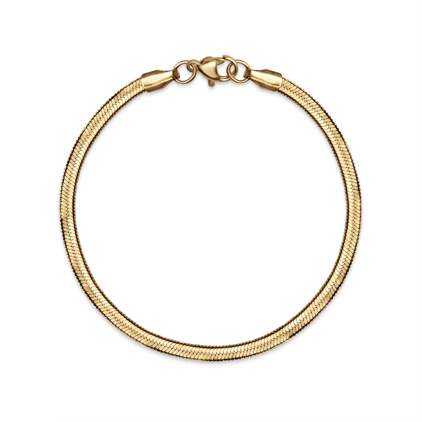 18K Gold Herringbone Chain Bracelet: 6.5" / 5.5mm