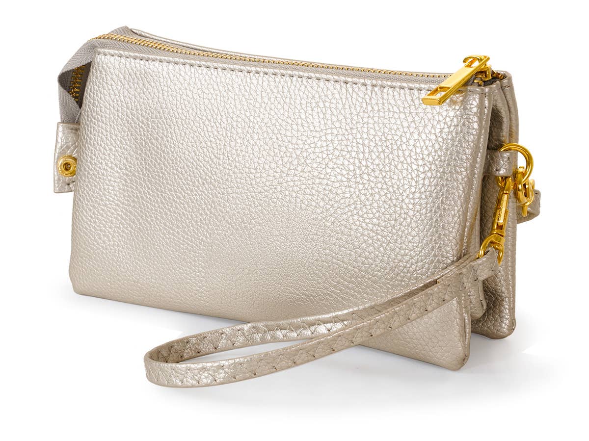 Stylish Lightweight Crossbody Organizer Bag: Light Silver