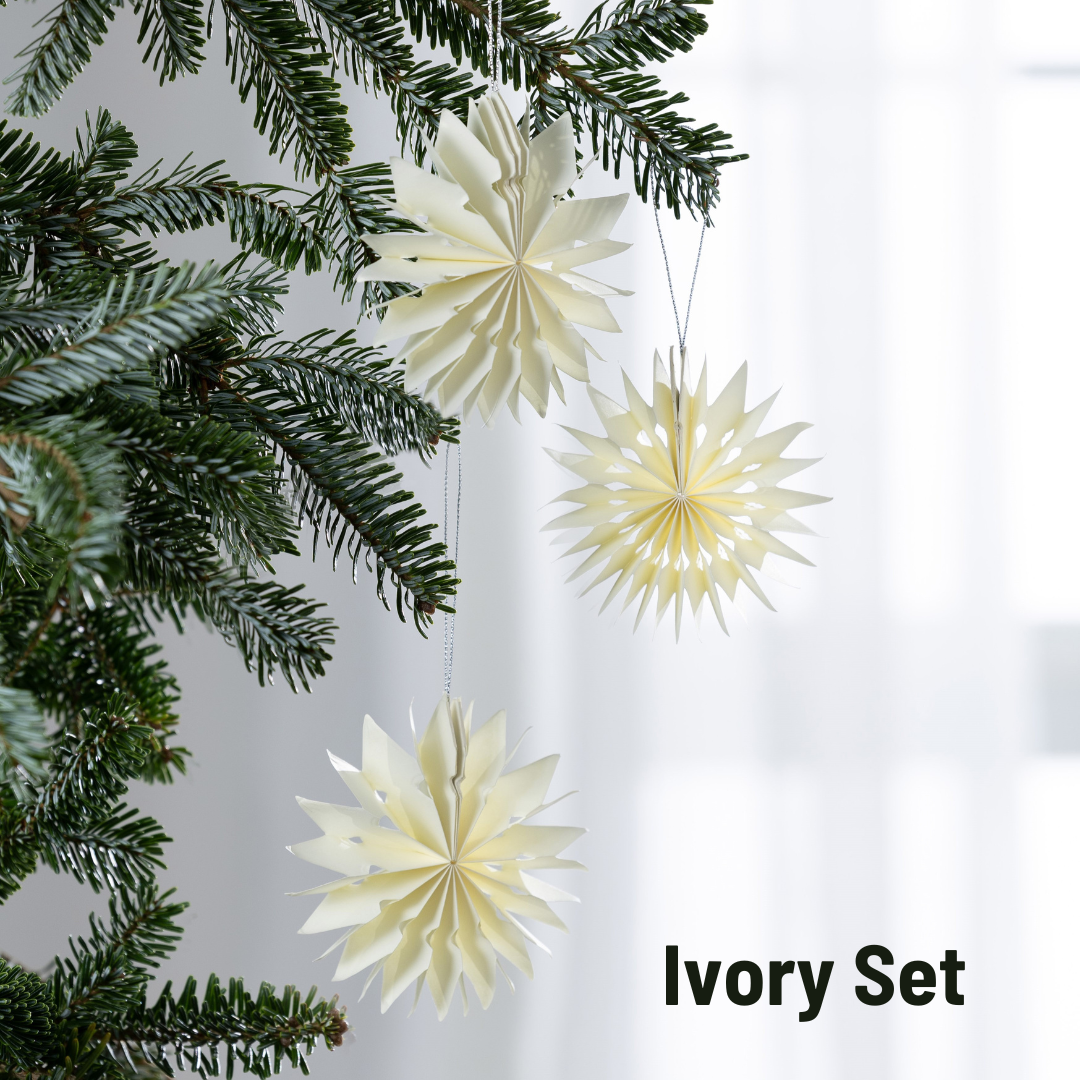 Honeycomb paper angels, ornaments, snowmen, snowflakes: Snowman Set 3