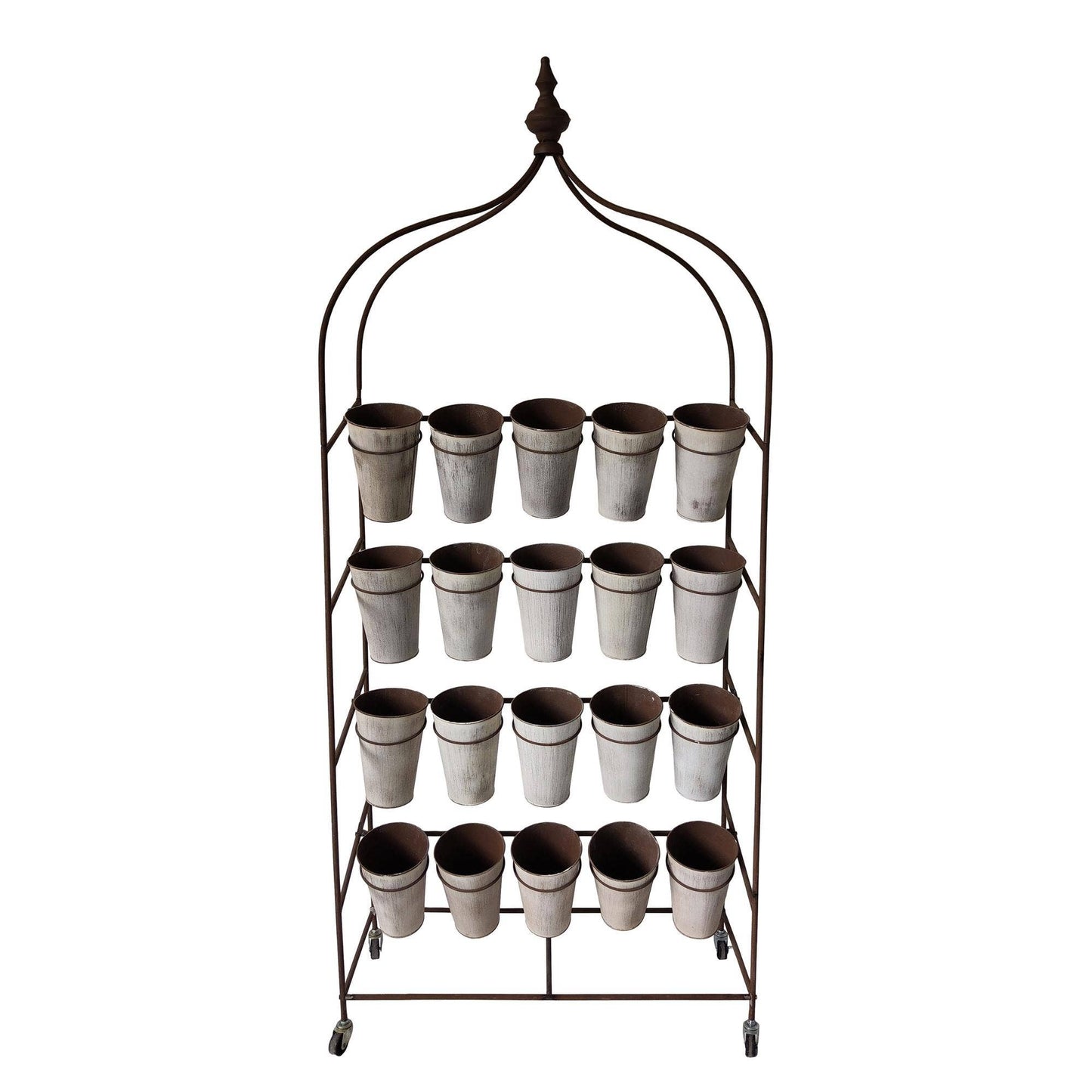 VIP Metal 68 in. White Floral Display Stand with 20 Buckets