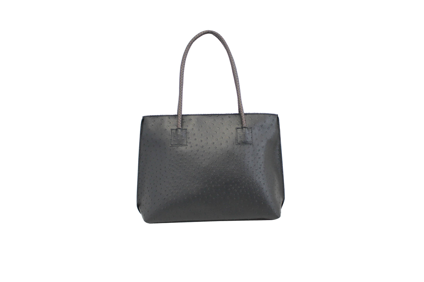 Lightweight Ostrich Zippered Tote Bag: Camel