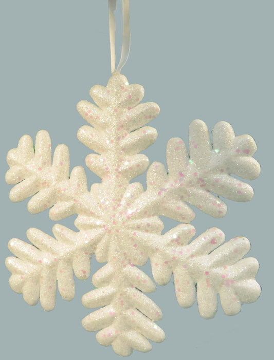 9 " Snowflake W / Glitter - White
