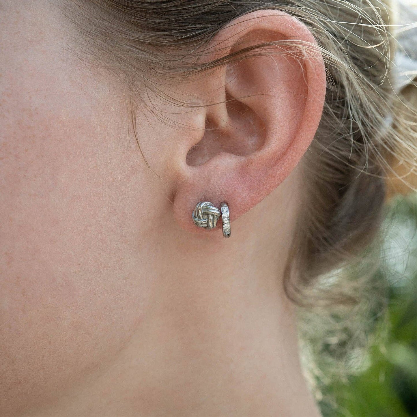 18K Gold PVD Stainless Steel CZ Mini Huggie Earrings: Stainless