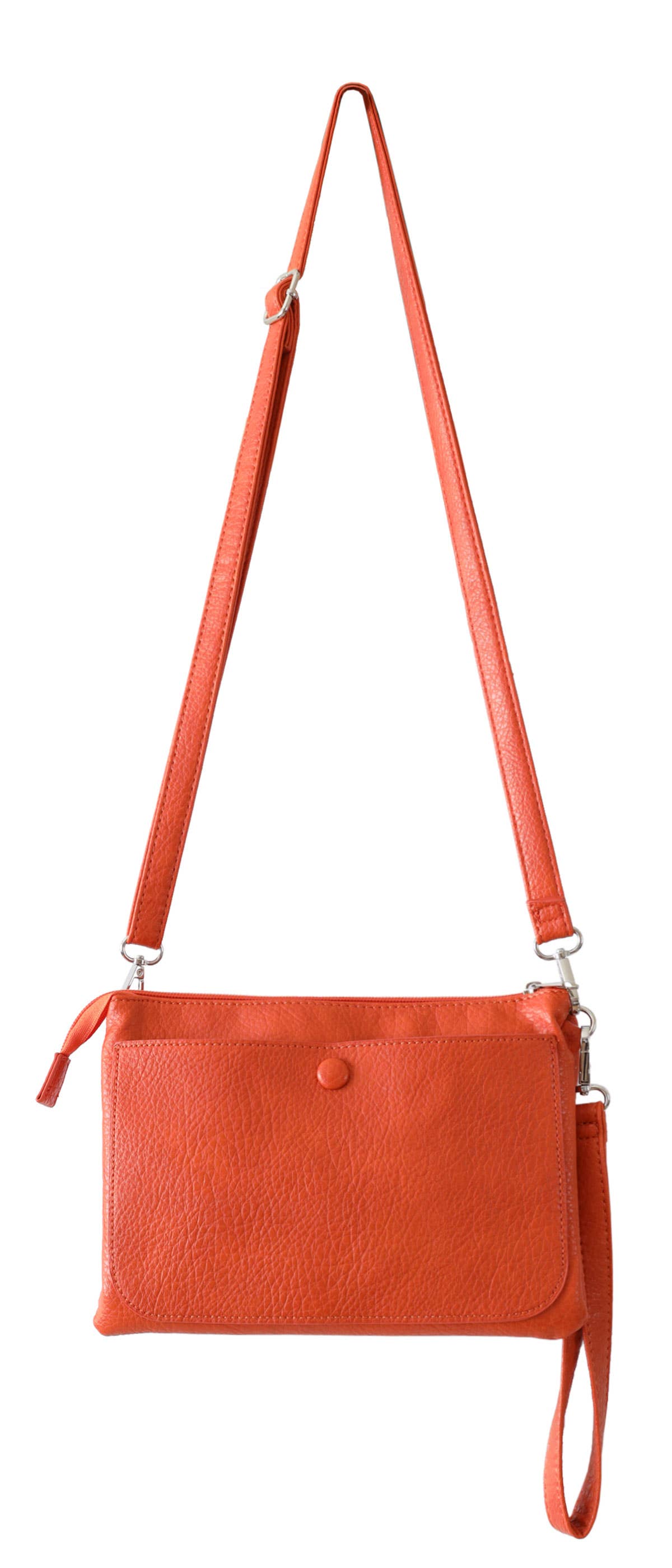 Versatile Vegan Leather Crossbody Bag: Blush