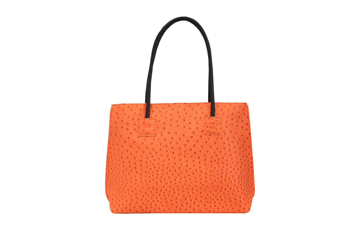 Lightweight Ostrich Zippered Tote Bag: Camel