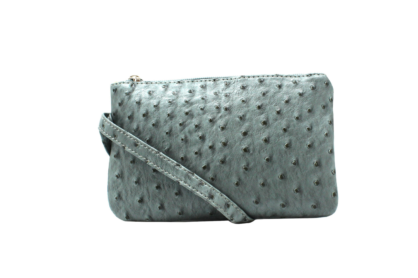 Vibrant Ostrich Wristlet: Camel
