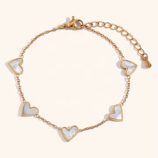 Gold Heart Charm Bracelet | Dainty Non-Tarnish Jewelry