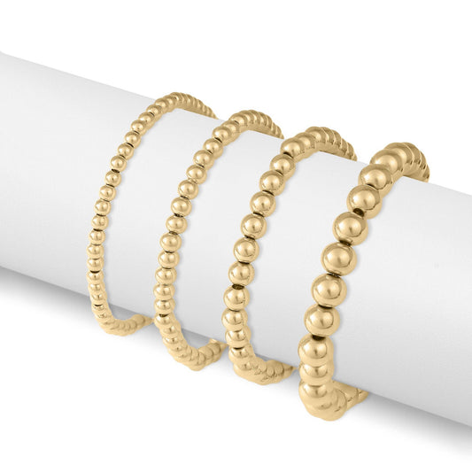 Gold Beaded Stretch Bracelet: 6mm