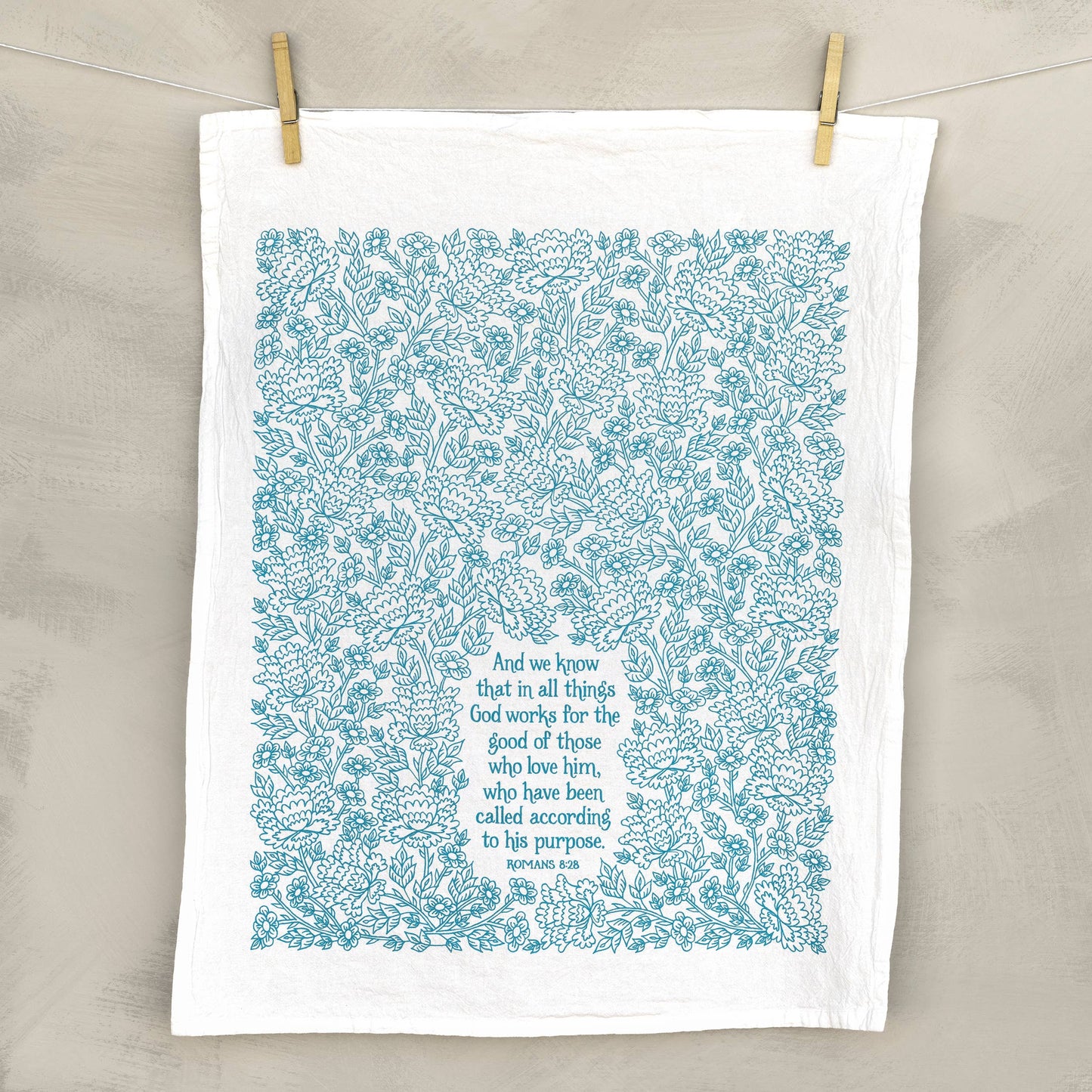In All Things Scripture Tea Towel — 24" x 20"