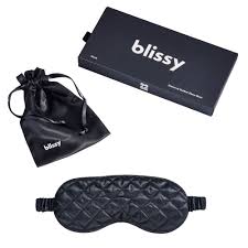 Blissy Sleep Mask Diamond Quilted Black